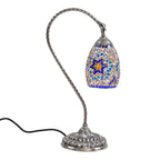 Handmade Turkish Mosaic Table Lamp (Size 15x15x50 cm) - Blue - Multi