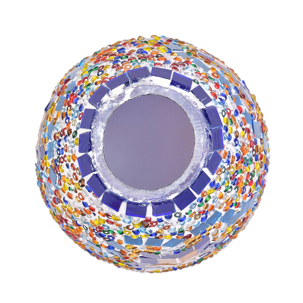 Handmade Turkish Mosaic Table Lamp (Size 15x15x50 cm) - Blue - Multi