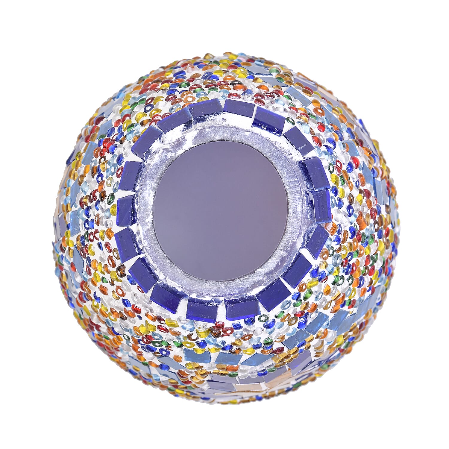 Handmade Turkish Mosaic Table Lamp (Size 15x15x50 cm) - Blue - Multi