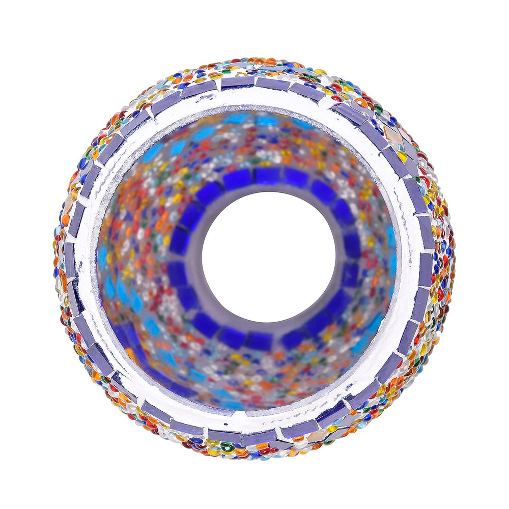 Handmade Turkish Mosaic Table Lamp (Size 15x15x50 cm) - Blue - Multi