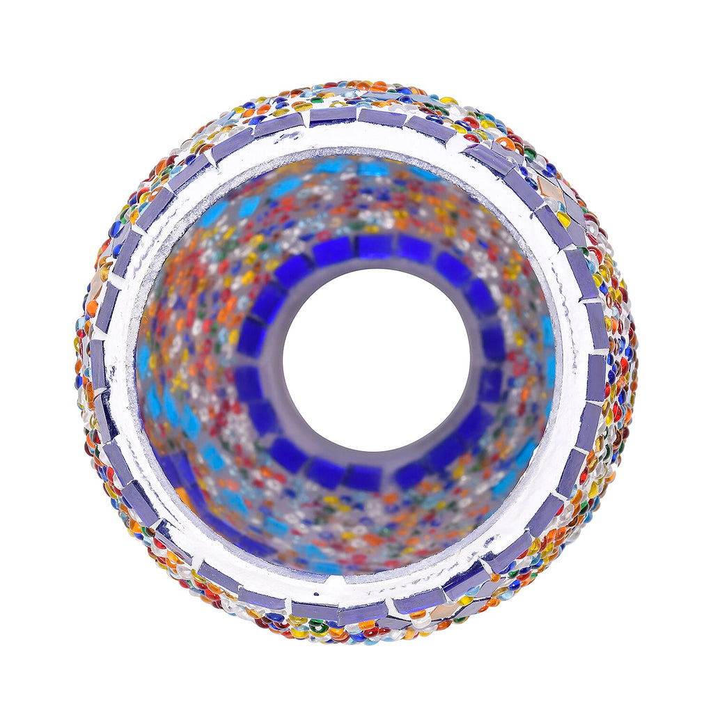 Handmade Turkish Mosaic Table Lamp (Size 15x15x50 cm) - Blue - Multi