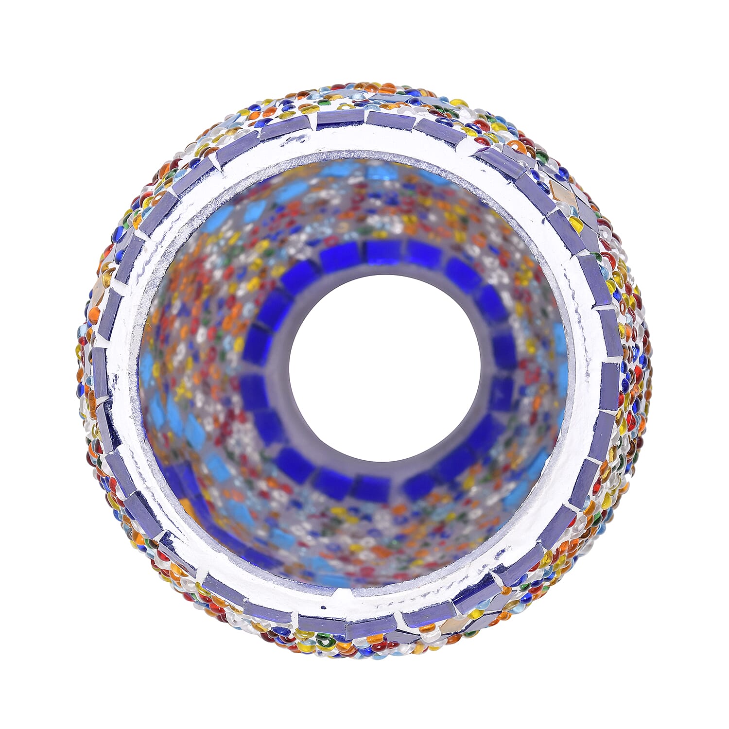 Handmade Turkish Mosaic Table Lamp (Size 15x15x50 cm) - Blue - Multi