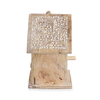 Handmade and Carved Mango Wood Hanging Outdoor Bird House