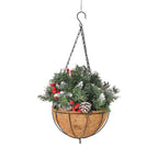 Lush Hanging Basket Decoration 77 Tips with Pinecones and Red Berries