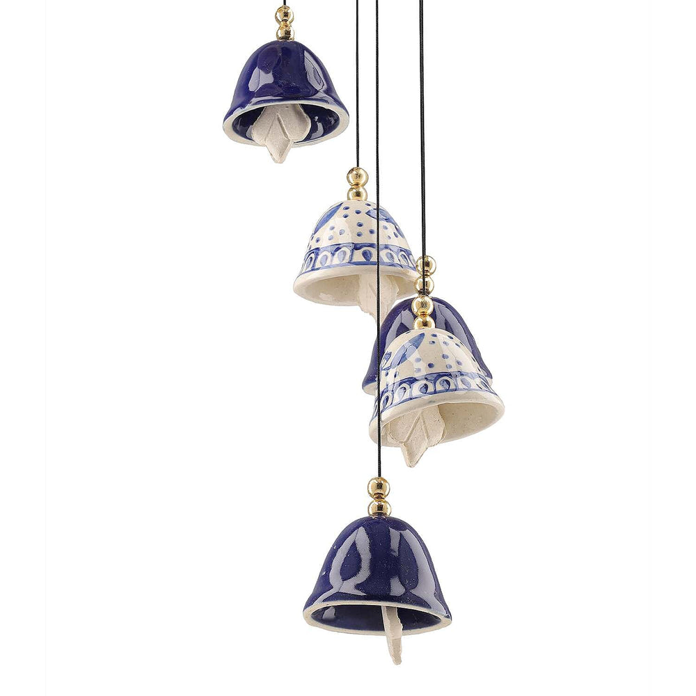 Ceramic Hanging 8 Bells in Gift Box- Blue