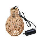 Hanging Rattan Shade Lamp with Filament Bulb - Light Brown