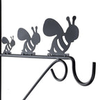 Set of 2 Honeybee Garden Hanging Basket Bracket - Black