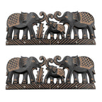 Boutique Collection - Set of 2 Carved Wooden Elephant Key Holders