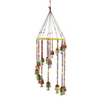Hand Crafted Multi Color Singing Tibetian Bell Hanging with Bells - Beads