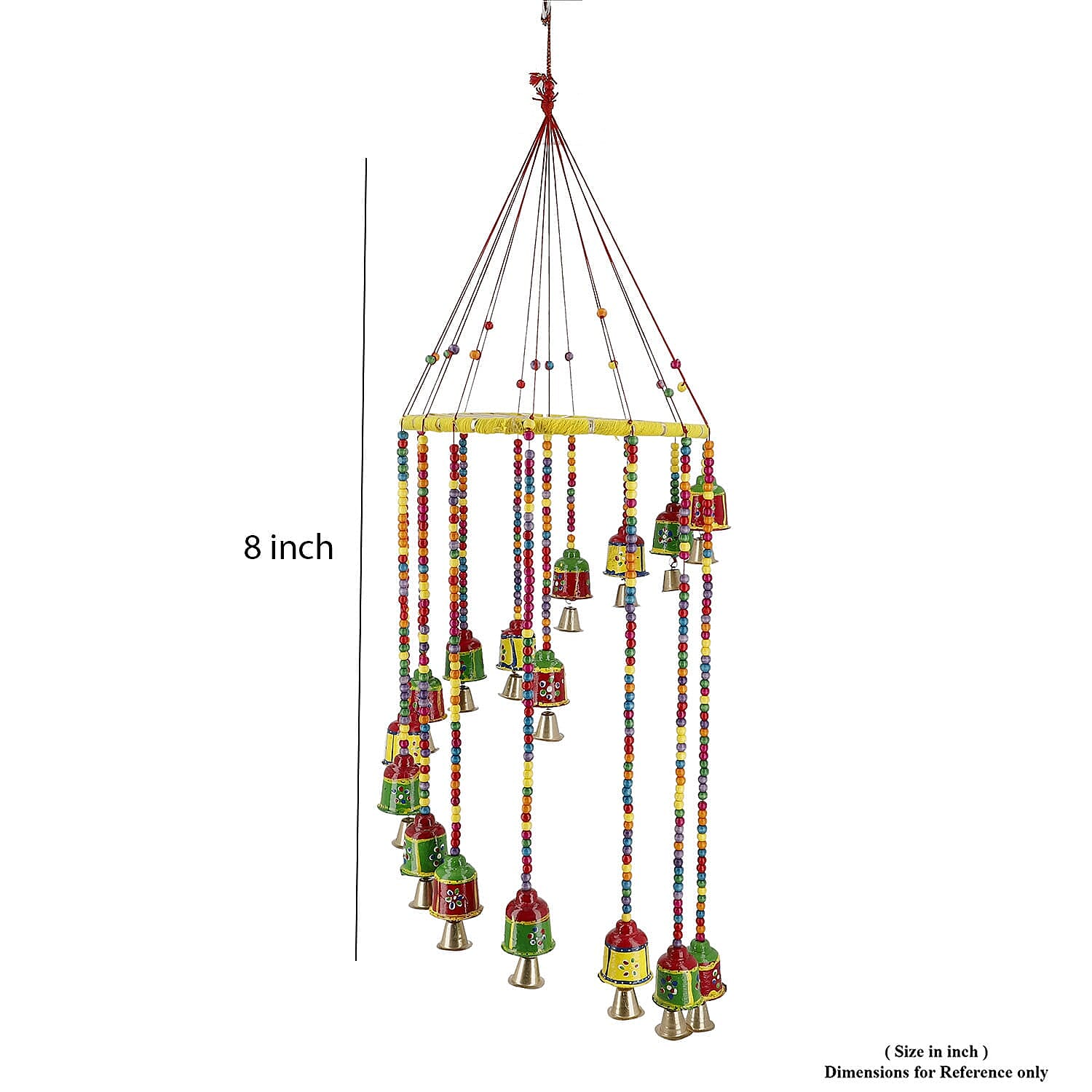 Hand Crafted Multi Color Singing Tibetian Bell Hanging with Bells - Beads