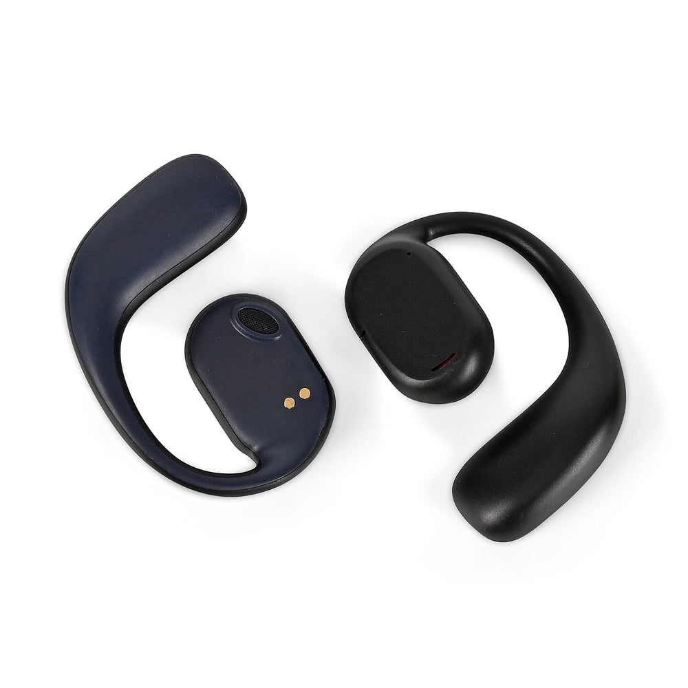 Bone Shape Wireless Earphone with Battery display and In-Ear Headphone (Size 6x1 cm) - Black