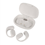 Bone Shape Wireless Earphone with Battery display and In-Ear Headphone- White