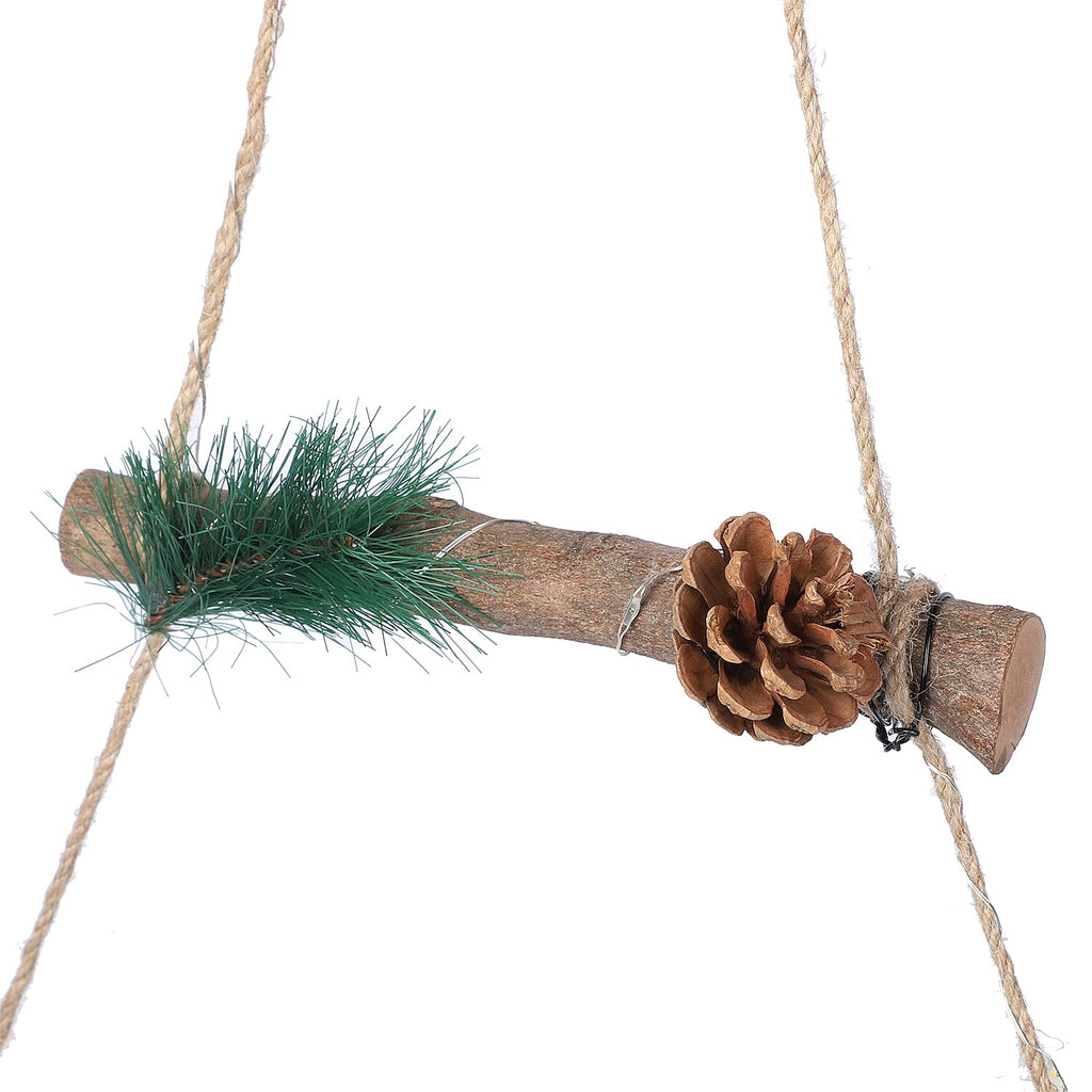Christmas Decorative - Hanging Triangle Trees LED Lights (Size 87x43 Cm) - Green, Red & Brown