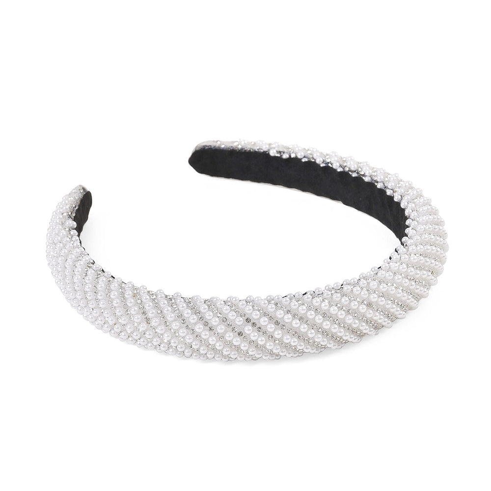 Set of 4 Sparkling Rhinestone Headbands for Women - Red, Black, Brown & Silver