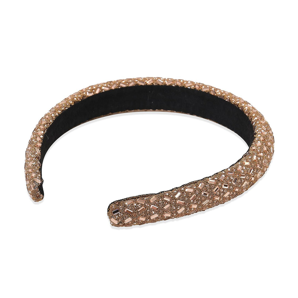 Set of 4 Sparkling Rhinestone Headbands for Women - Red, Black, Brown & Silver