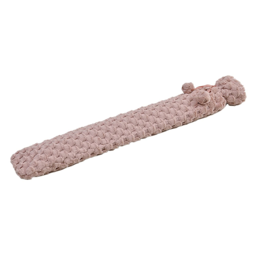 Reusable Long Hot Water Bottle with Plush Cover - Pink