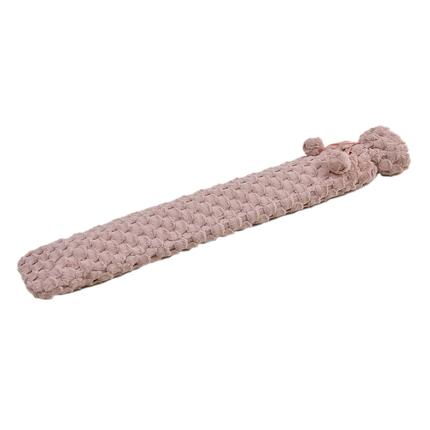 Reusable Long Hot Water Bottle with Plush Cover - Pink