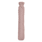 Reusable Long Hot Water Bottle with Plush Cover - Pink