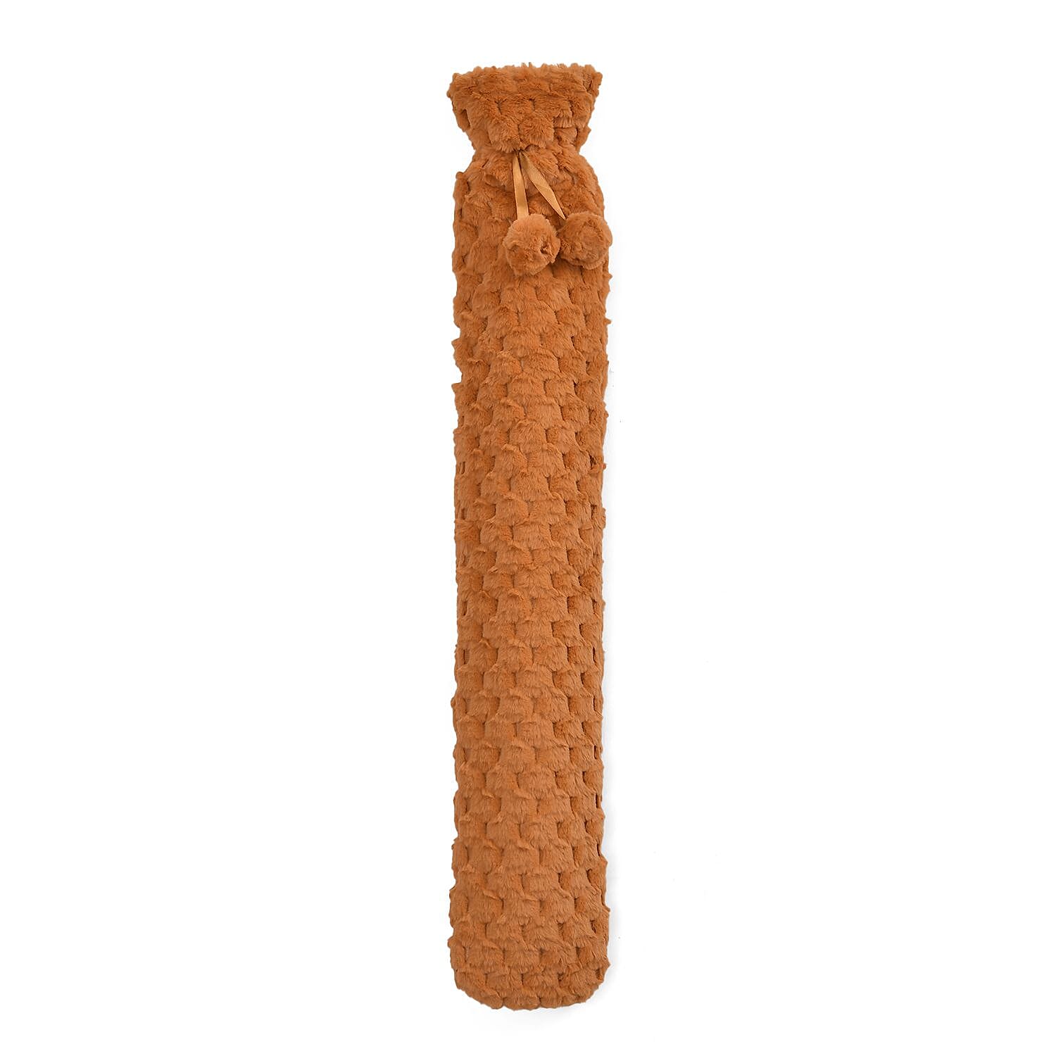 Reusable Long Hot Water Bottle with Plush Cover - Tan