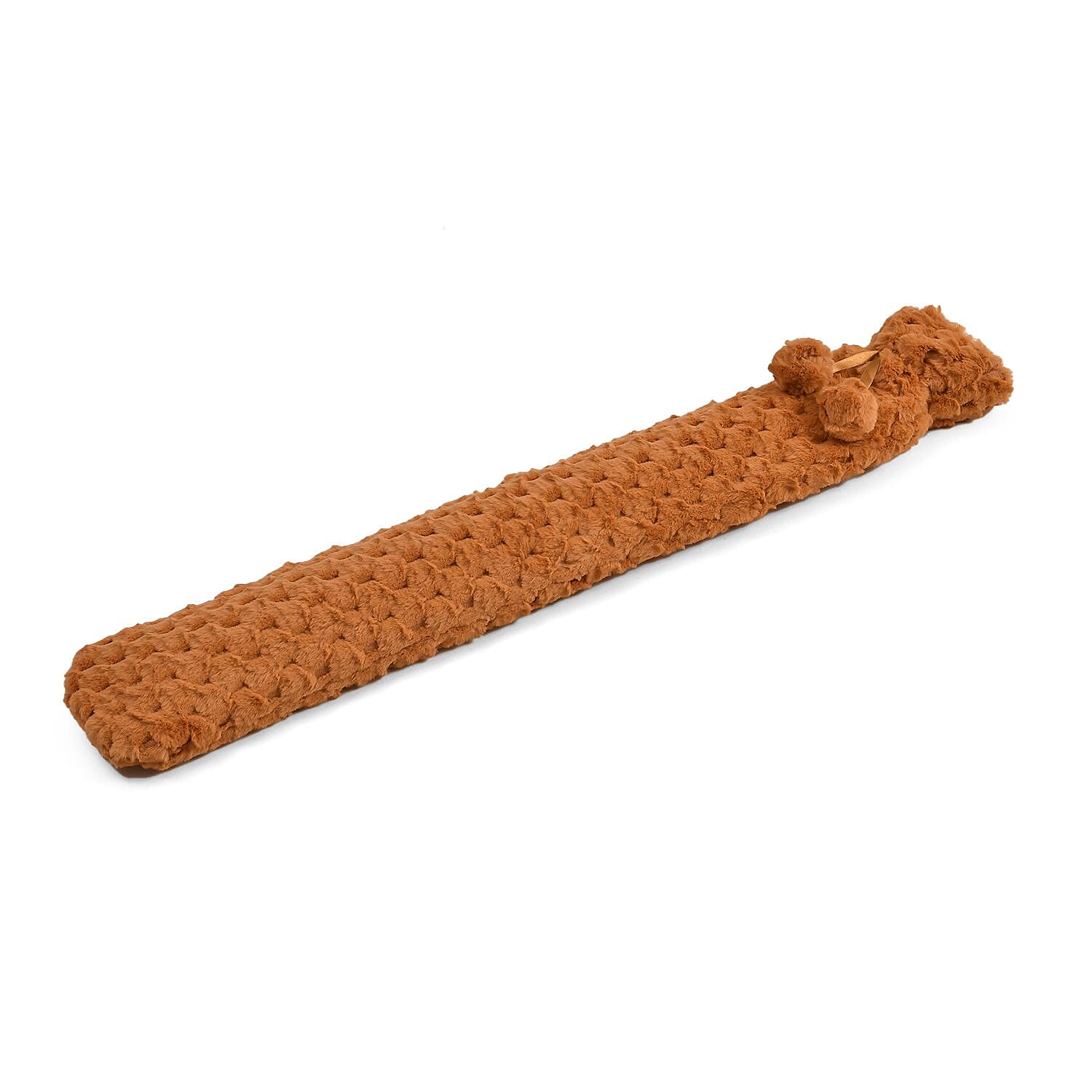 Reusable Long Hot Water Bottle with Plush Cover - Tan