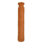 Reusable Long Hot Water Bottle with Plush Cover - Tan