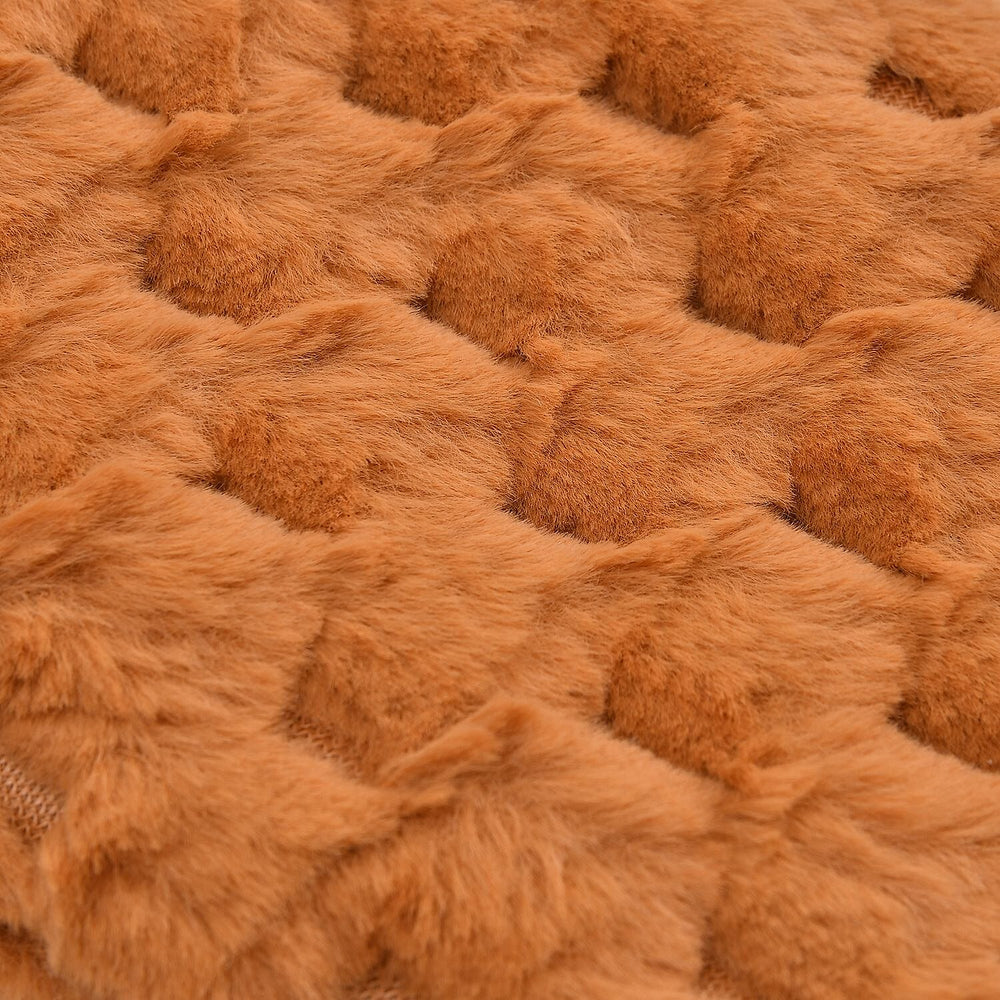 Reusable Long Hot Water Bottle with Plush Cover - Tan