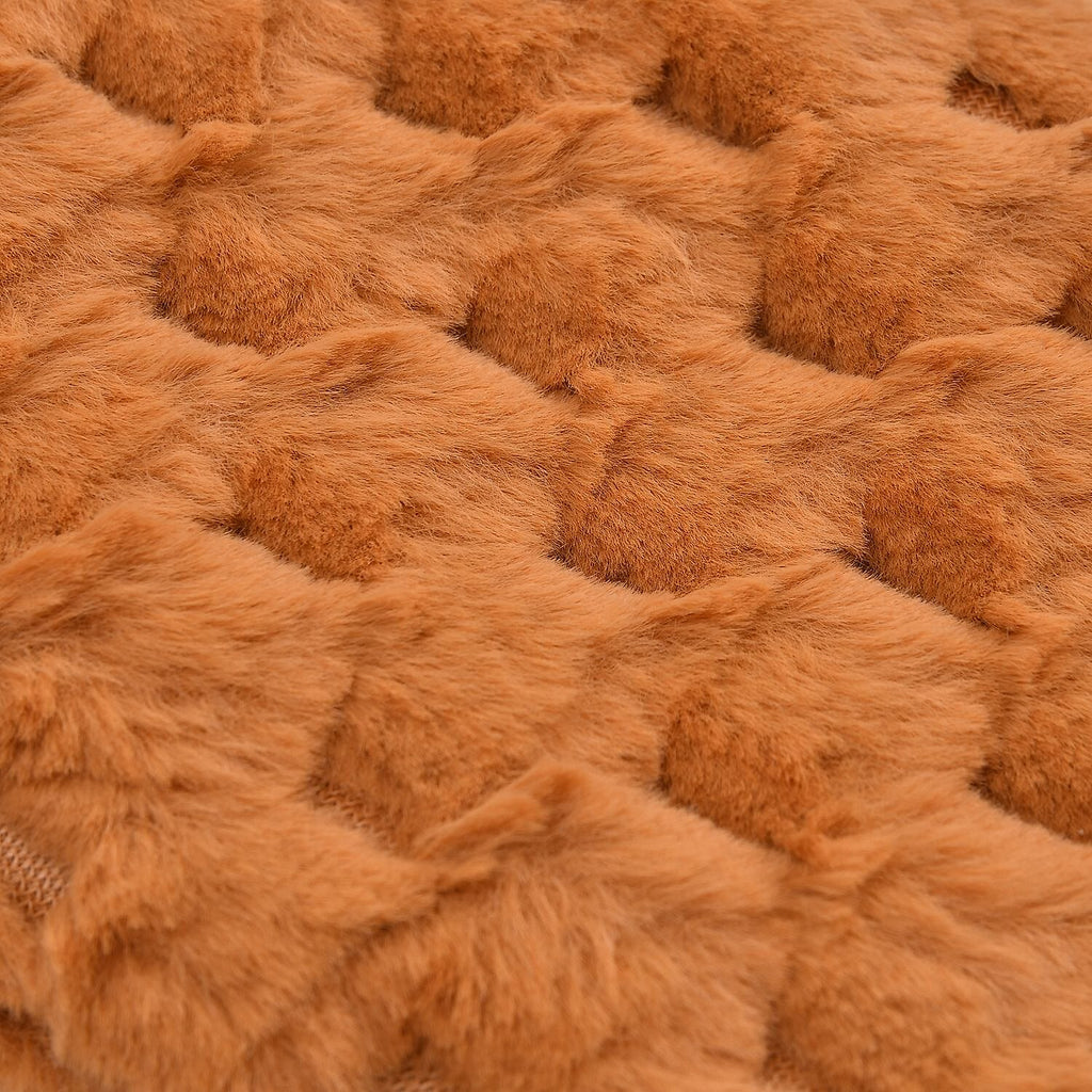 Reusable Long Hot Water Bottle with Plush Cover - Tan