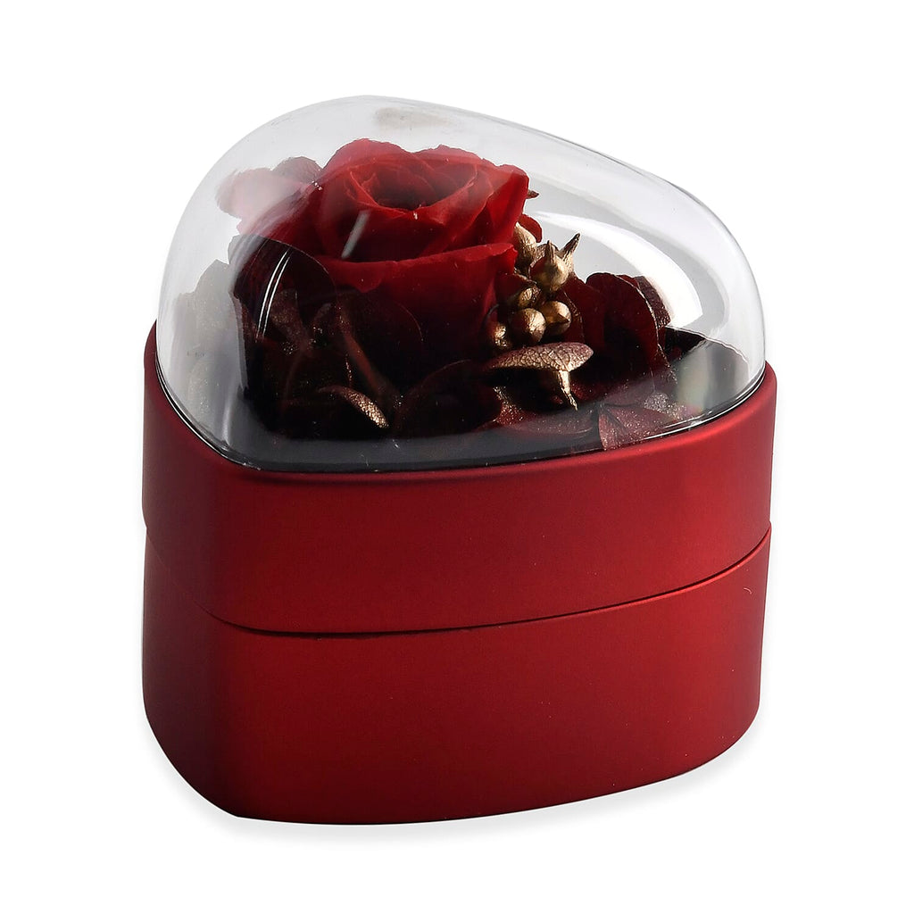 Heart Ring Box (Size 7x7x7 cm) - Red