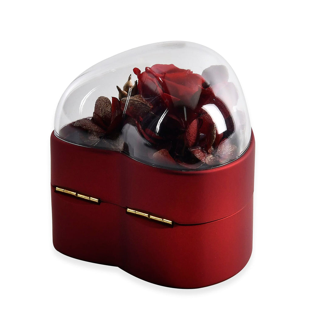 Heart Ring Box (Size 7x7x7 cm) - Red