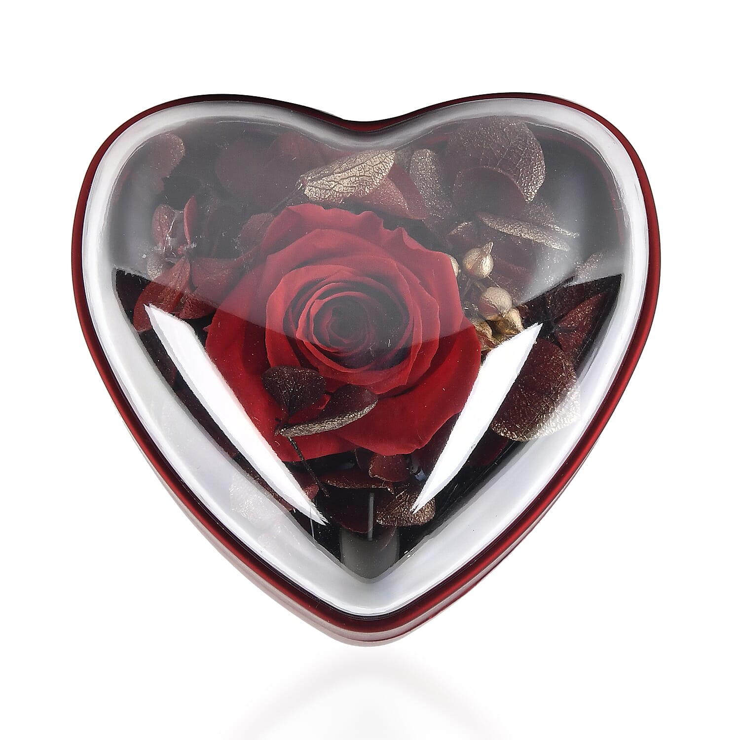Heart Ring Box (Size 7x7x7 cm) - Red