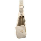 Heart and Soul Elegant Valentino Orlandi V Logo Satchel Bag with Adjustable Strap & Wallet - Taupe