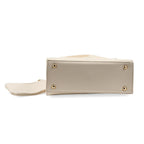 Heart and Soul Elegant Valentino Orlandi V Logo Satchel Bag with Adjustable Strap & Wallet - Taupe