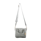 Valentino Orlandi - Italian Designer Quilted Top Handle Shoulder Bag with Adjustable Strap - Light Grey
