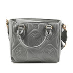 Valentino Orlandi - Italian Designer Quilted Top Handle Shoulder Bag with Adjustable Strap - Light Grey