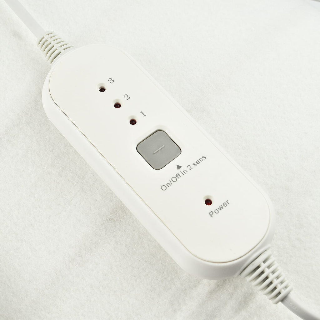 CUQOO Premium Heated Blanket with 3 Heat Setting & LED Indicator Light (King Size 167x137 cm) - White