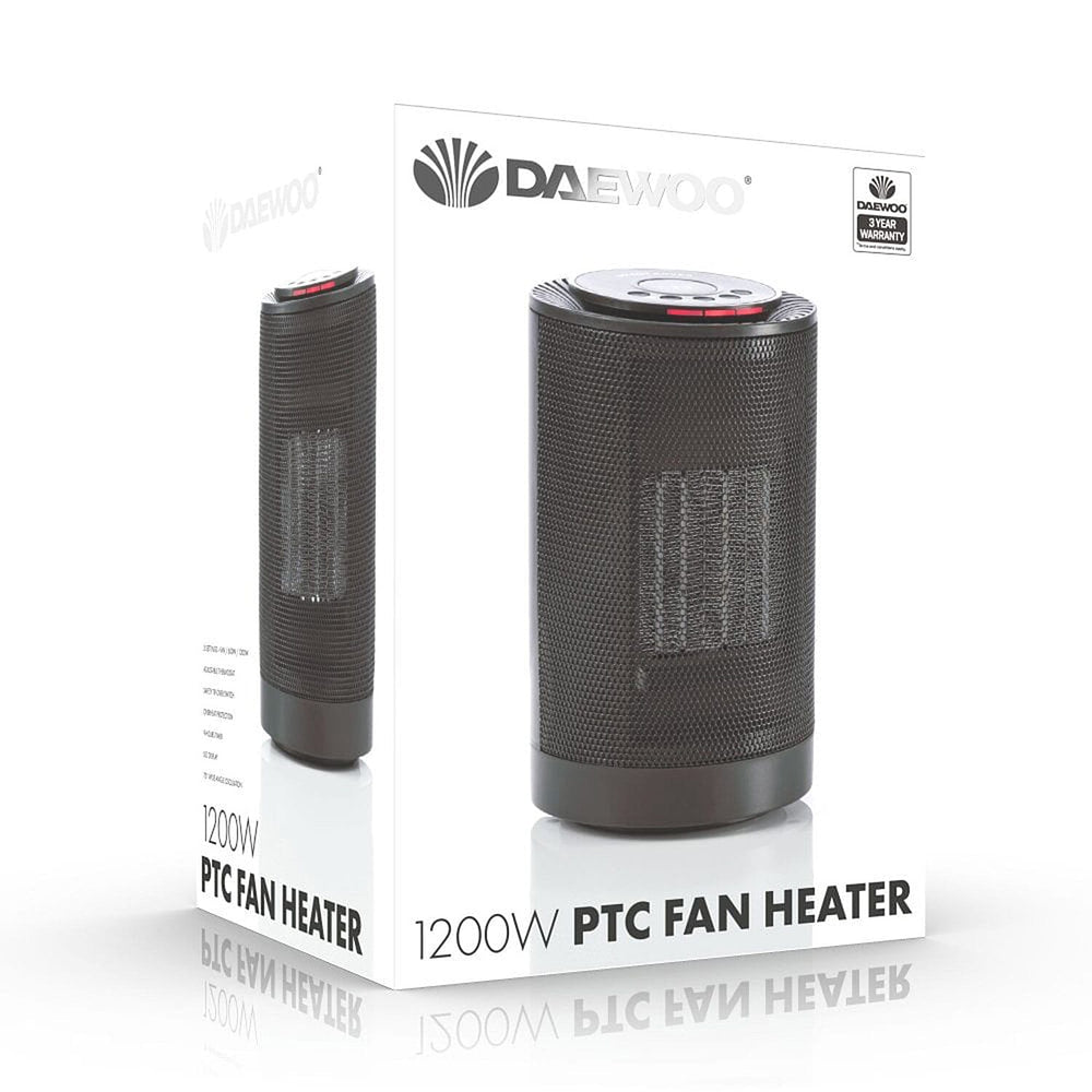 Daewoo 1200W PTC Heater Digital Control LED Display - Black