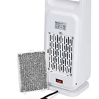 Portable Electric Ceramic Heater-  Bladeless Design With LED Touch Screen & Remote Contol- provides fast and uniform heating- White