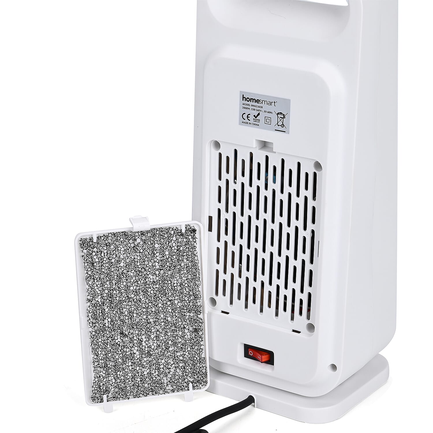 Portable Electric Ceramic Heater-  Bladeless Design With LED Touch Screen & Remote Contol- provides fast and uniform heating- White