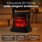 HomeSmart Horizontal & Vertical Oscillation Ceramic Tower Heater with Remote Control - With 3D Fireplace Scene, Child Lock Safety Function