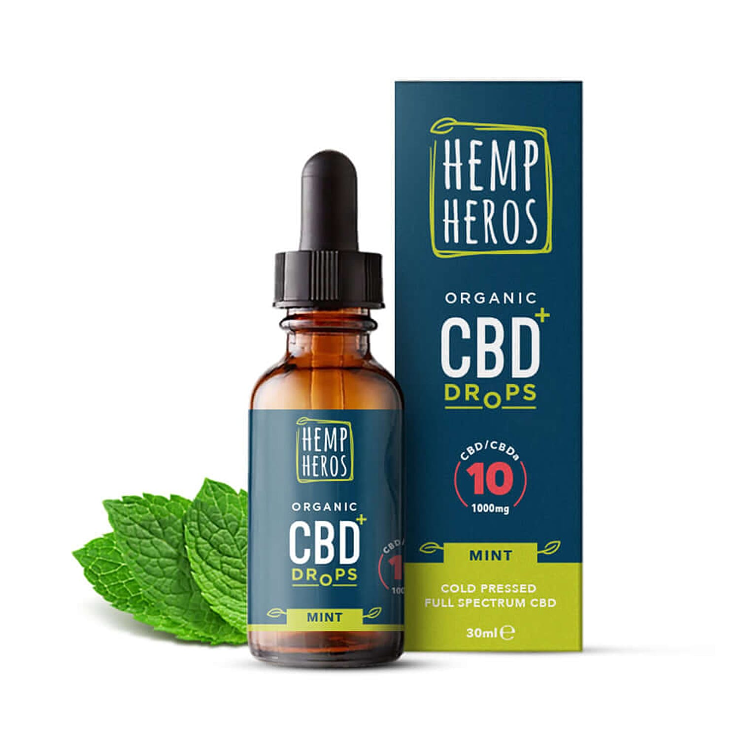 YOUR OVERALL WELLBEING - Hemp Heros- 1000mg Organic CBD Drops - 30ml (Mint)