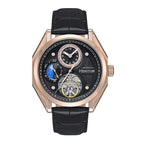 HERITOR Antoni Automatic 5ATM WR Silver Dial - Rose Gold Case Mens Watch with Black Leather Strap