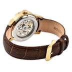 Ryder Collection Heritor Automatic Movement 5 ATM Water Resistant Watch with Dark Brown Genuine Leather Strap