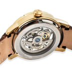 Ryder Collection Heritor Automatic Movement 5 ATM Water Resistant Watch with Dark Brown Genuine Leather Strap
