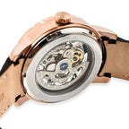 Ryder Collection Heritor Automatic Movt. 5 ATM Water Resistant Watch with Black Genuine Leather Strap