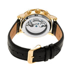 Heritor Winston Automatic Movt. 5ATM Water Resistance Black - Gold Dial Mens Watch with Black Leather Strap