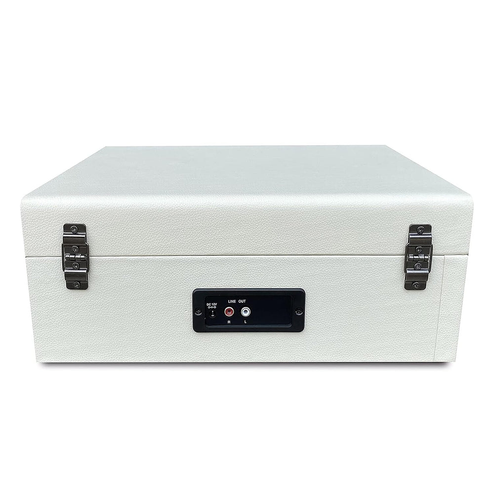 Retro Musique Bluetooth Suitcase Style Record Player With FM Radio LED Display Panel, Built-in Speakers - USB-TF Card Reader includes 1 x 4GB USB - Cream