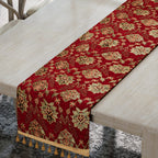 High Quality Turkish Fine Detail Damask Tasptry Table Runner (Size 175x49 cm) - Red