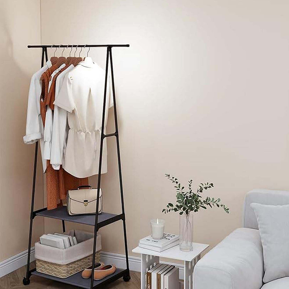 Height Adjustable Clothes Rack - Black