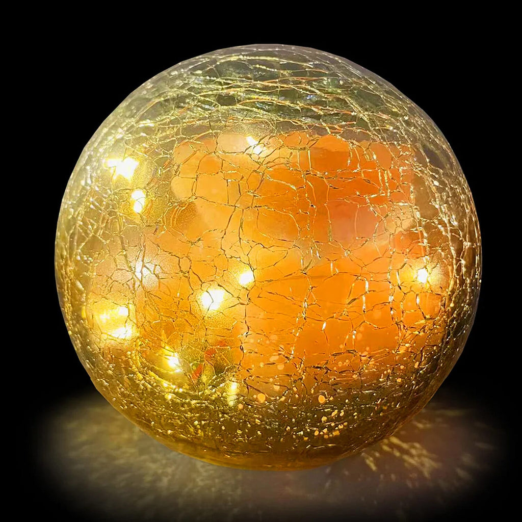Himalayan Crackle Ball Salt Lamp - Gold