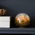 Himalayan Crackle Ball Salt Lamp - Gold